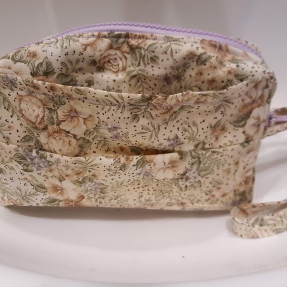 New Roses Floral Travel bag Clutch Wallet Pouch Yellow Purple hanging pouch case - Picture 2 of 6